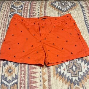 Tommy Hilfiger Orange Sailboat Pattern Shorts